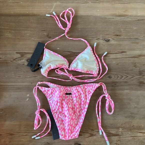 TRIANGLE VINCA Pink Leopard no bag 💕 NEW with tag - Picture 7 of 11